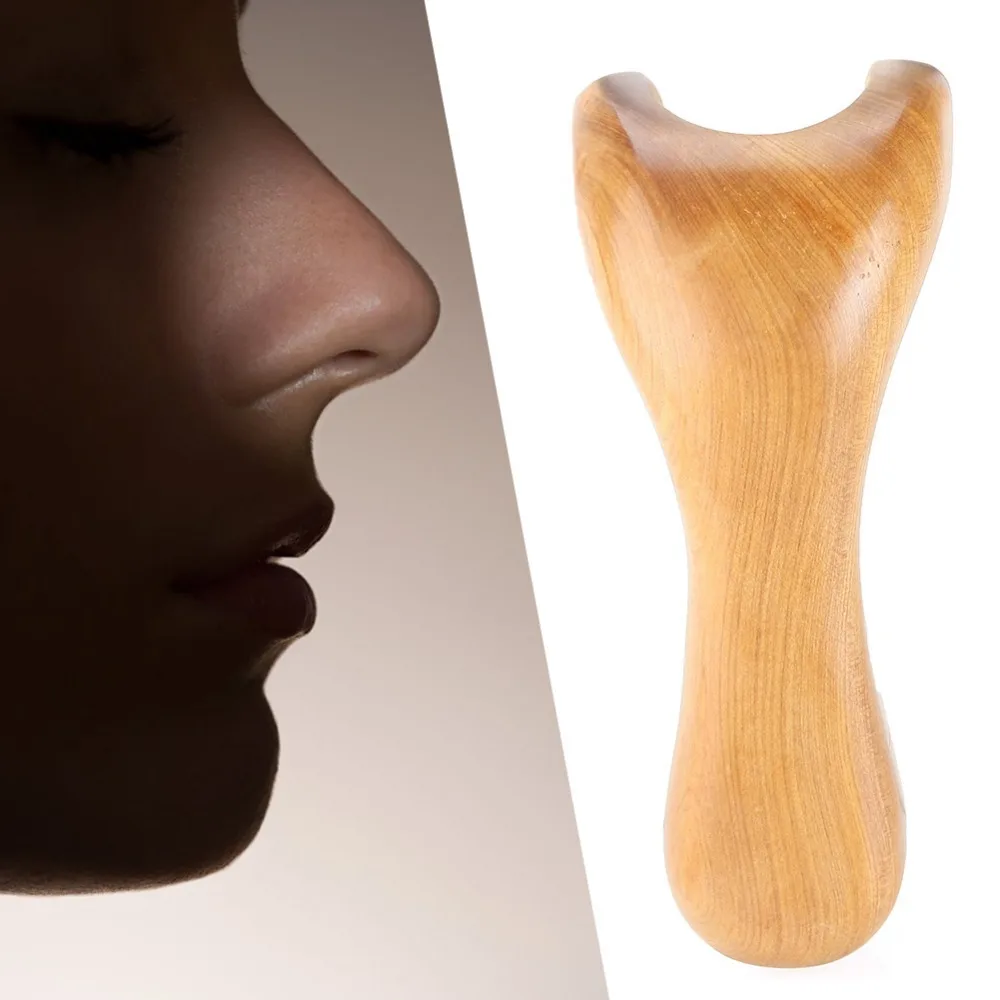 1 шт. ароматный деревянный лицевой нос Gua Sha инструмент для акупунктурного массажа тела ручной ролик Спа Массажер здоровье палочка инструмент#242875
