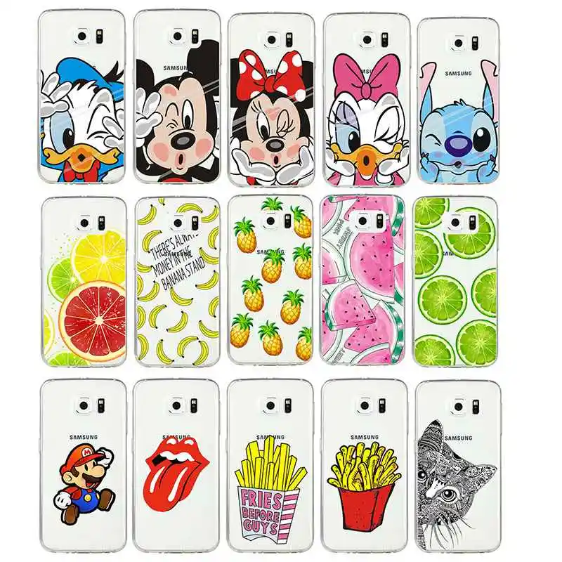 Soft Tpu Clear Case ForSamsung S3 S4 S5 S6 S7edge NOTE3 NOTE4 NOTE5 with Minnie Cute Mickey Fruit Animal Cat For Samsung |