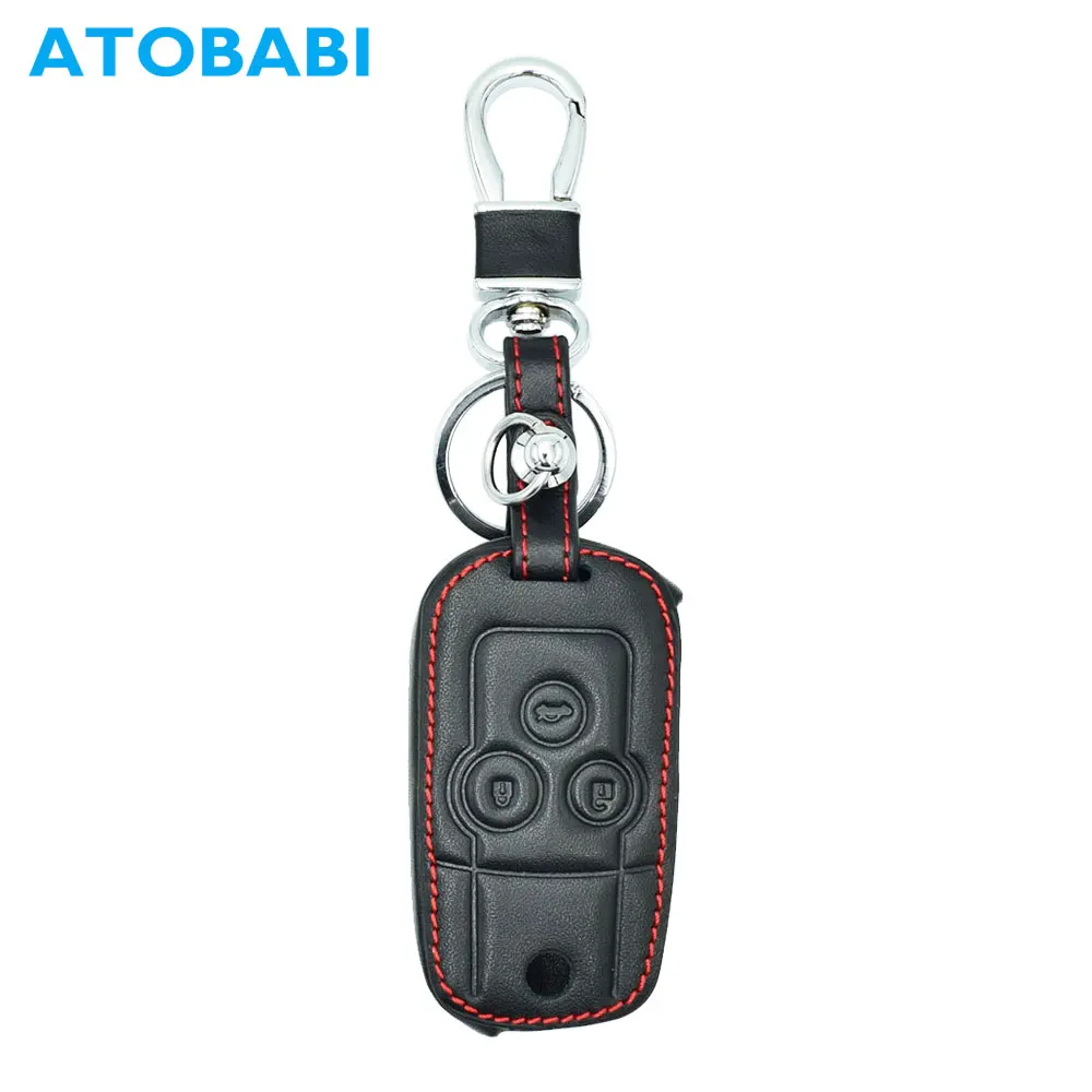 Чехол для ключей из натуральной кожи ATOBABI с откидной крышкой Honda Civic 2011 CRV Fit XRV Crider