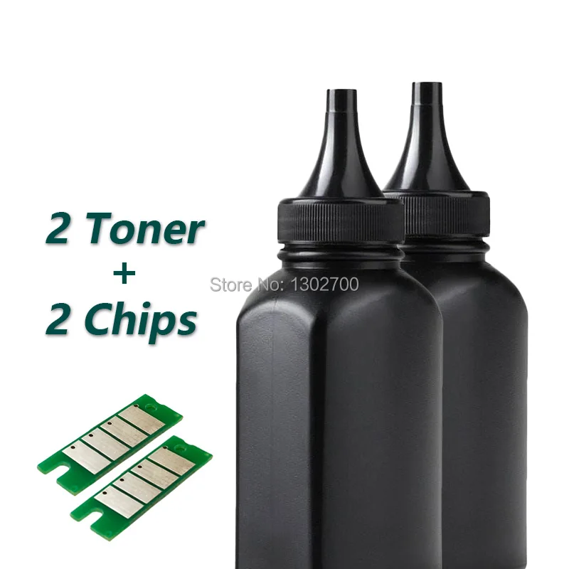 2 бутылки тонера + чипа для Ricoh SP150 SP 150 SP150su SP150w SP150suw su w suw 150su порошок лазерного