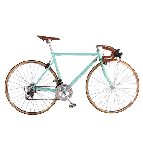 Светло-зеленый Road Bicycle Fixed Gear Bike 49cm Completed 14 speed Road Bicycle Retro bike frame plating framee - Цвет: Светло-зеленый
