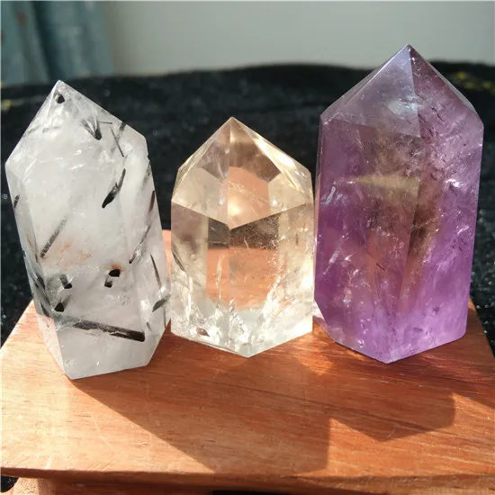 Аметист Турмалин цитрин призрак кристалл камни Кристаллы Wicca Cristal Pierre Naturelle украшения дома аксессуары Geode подарок