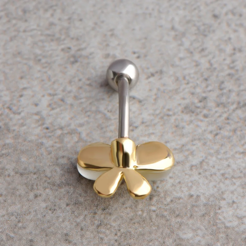 Великолепный золото цвет бутик клинч опал насекомых бабочка пупок пирсинг