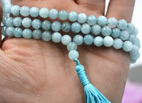 free shipping 6-10mm stone Buddhist Natural 108 Prayer Beads Mala Bracelet Necklace | Украшения и аксессуары