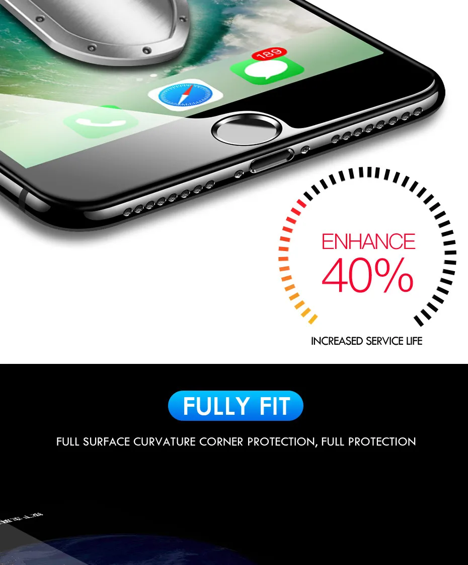 ZNP 9D Защитное стекло для iphone 6 6S 7 8 plus X 10 стекло для iphone 8 XS MAX Защита экрана для iphone 7 8 XR закаленное стекло
