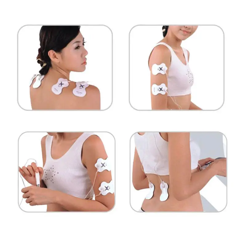 Электрический стимулятор массажер двойной Тенс машина цифровой массаж мышцы Расслабление тела с электродной подушечкой и иглоукалыванием ручка