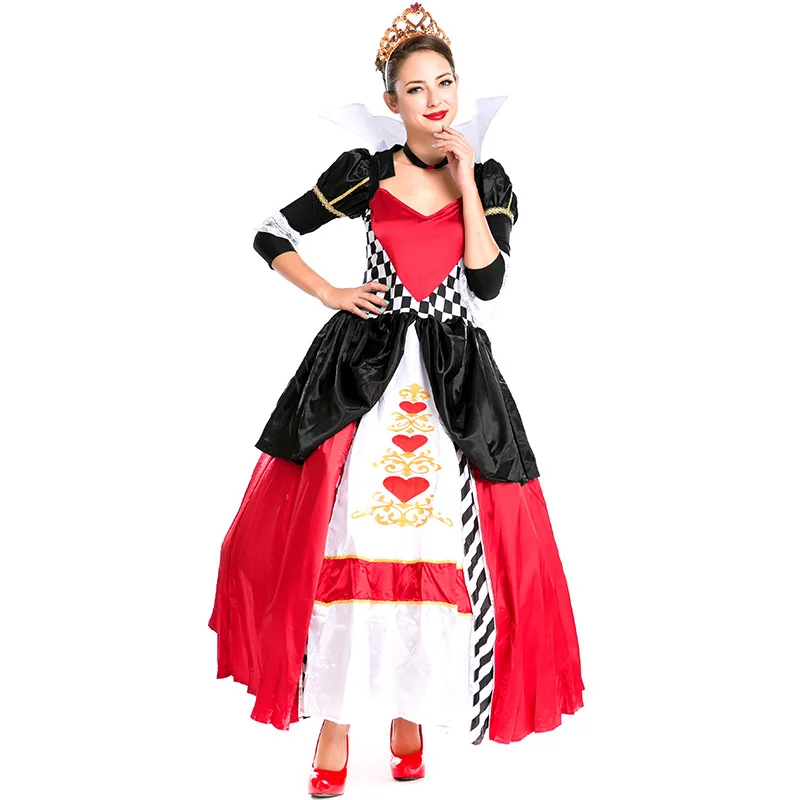 Umorden роскошный красный костюм королевы сердца длинное платье для женщин взрослые