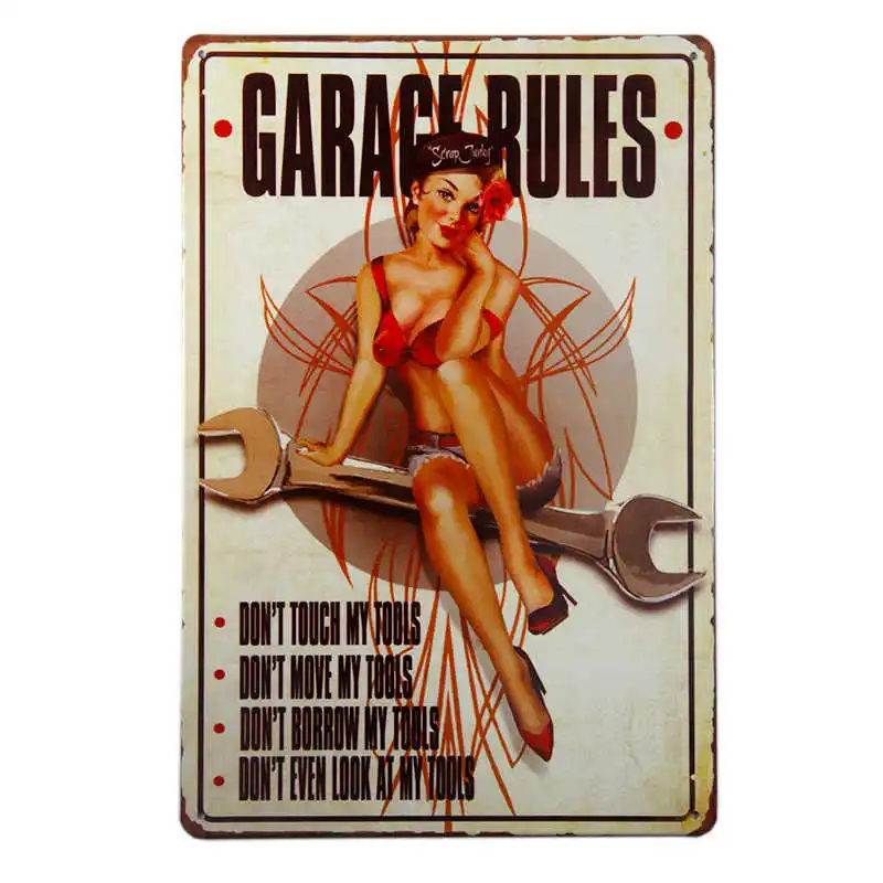 P4 Pin Up Girl Оловянная металлическая табличка, металлическая винтажная настенная табличка для паба, кафе, магазина, домашний декор для стен, кафе, бара, винтажное металлическое ремесло - Цвет: P4