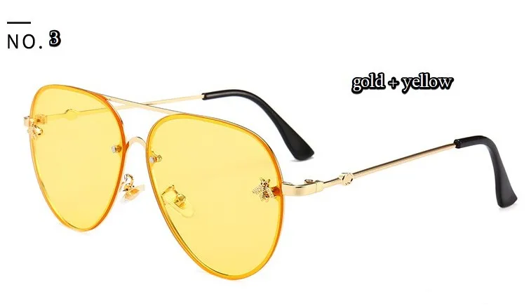 C3 gold yellow Роскошные солнцезащитные очки пилота для женщин, модные очки с металлической оправой, винтажные Брендовые очки CCSPACE, дизайнерские мужские и женские 46023 - Цвет линз: C3 gold yellow