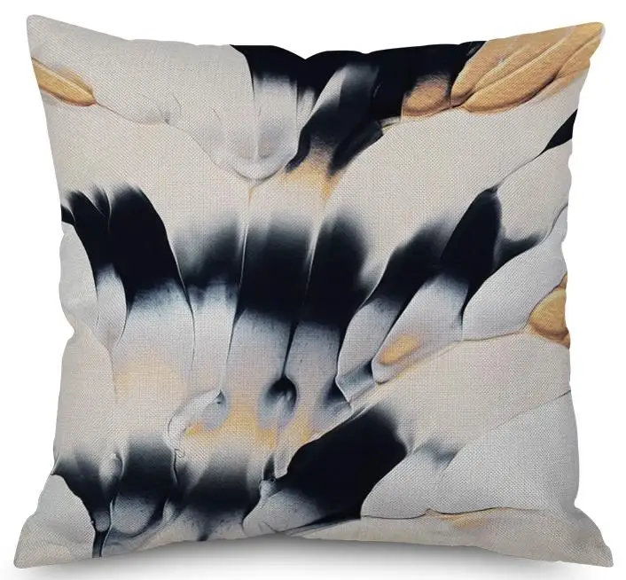 Nordic Style Watercolor Geometry Throw Cushions Creative Ink Mountaion Stone Geometric Printed Plush Chair Pillow Seat Pad - Цвет: A22