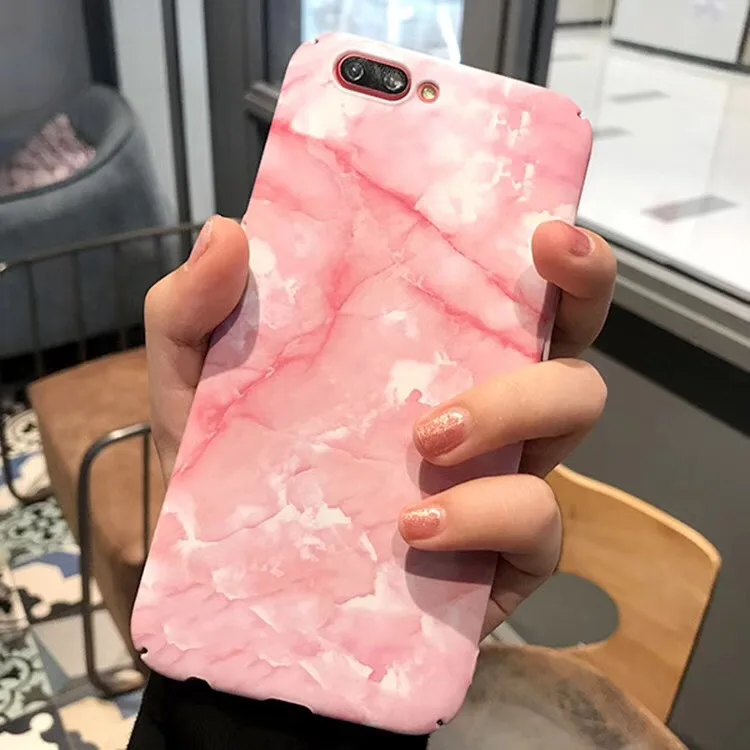 Fashion Design Pink Blue White Marble Patterned Hard Plastic Phone Case for IPhone 6 6s Plus 7 8 X Bag |