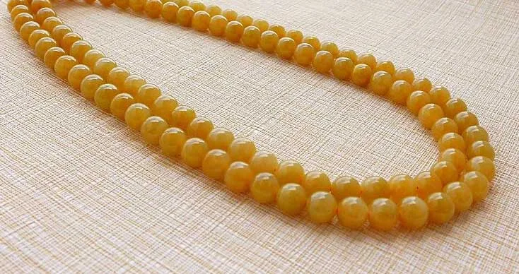 wonderful and expensive Grade A 100% Natural huanglongyu 108 jade beads necklace free shipping | Украшения и аксессуары