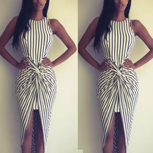 2017 летнее женское платье в полоску без рукавов богемном стиле длинное вечернее