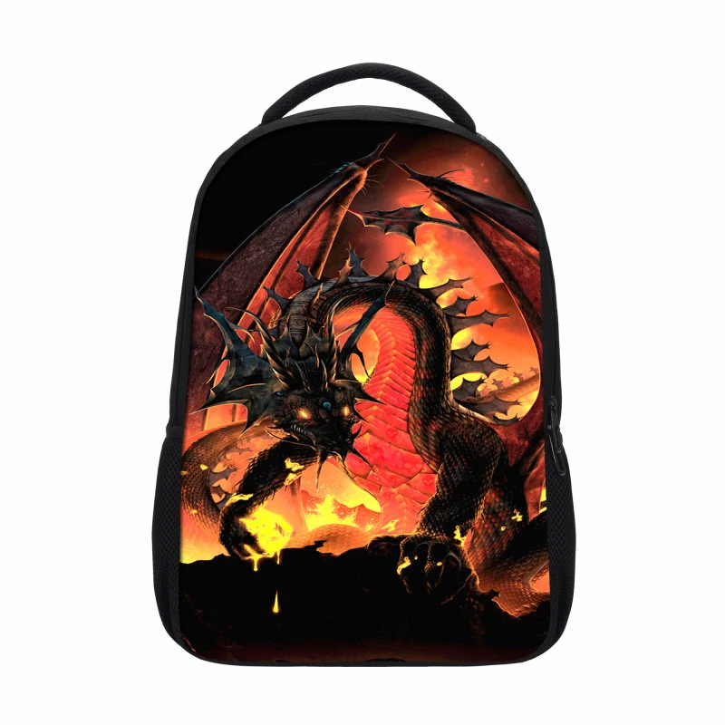 

VEEVANV Men Backpack Casual 3D Fire Dragon Printing Backpacks Fashion Mochila School Bookbag Boys Shoulder Bag Cool Children Bag