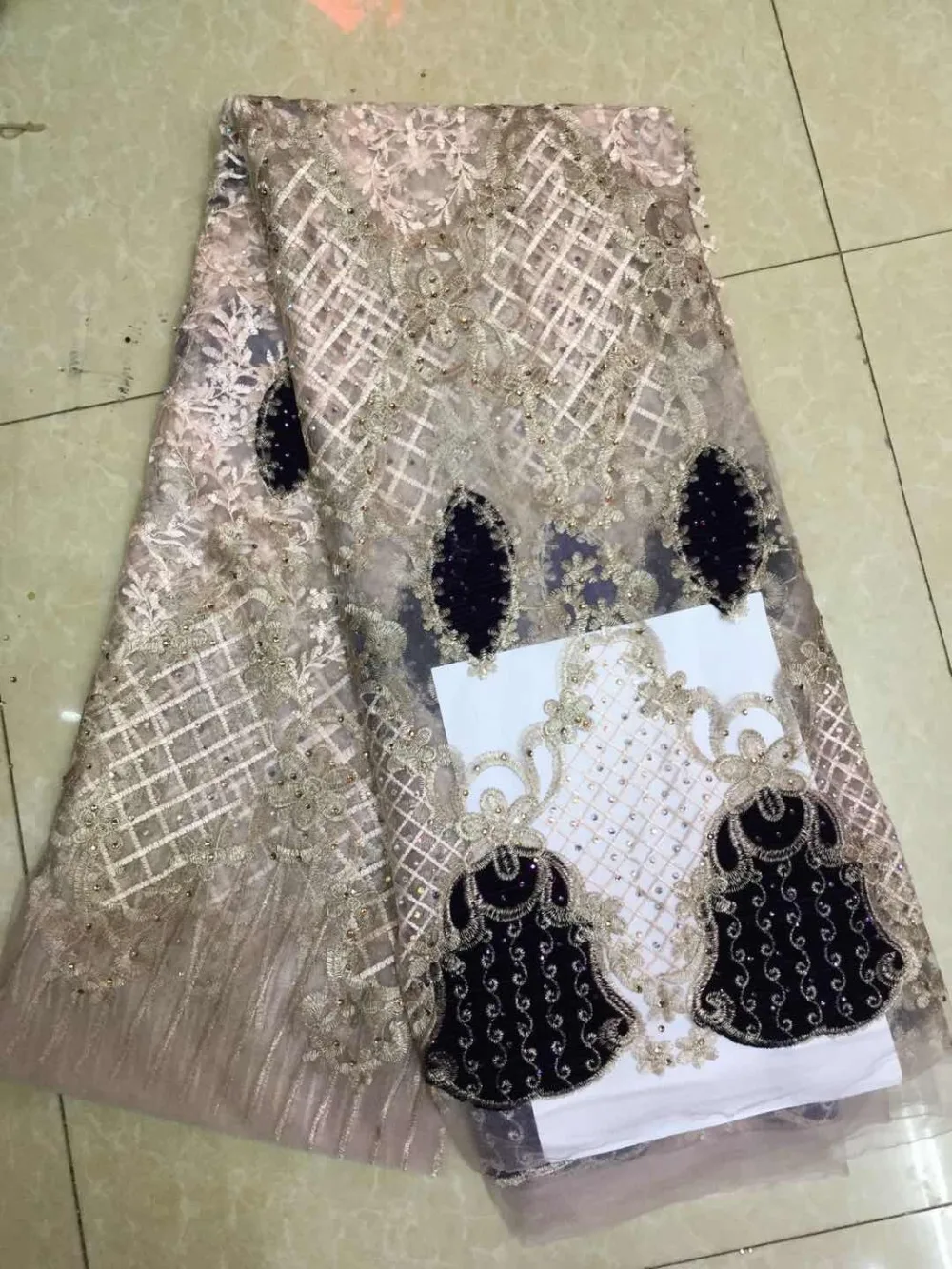 

2019 new French tulleLace quality fabric, Nigeria embroidered velvet lace high-quality lace tulle fabric