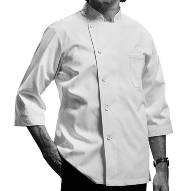 Белая черная рубашка с коротким рукавом для ресторана отеля кухни повара