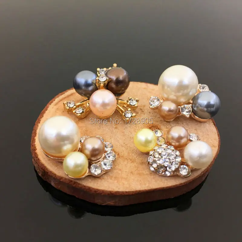 Декоративные жемчужные пуговицы Стразы ручной работы 10 шт. 15*20 мм|embellishments flower|flower