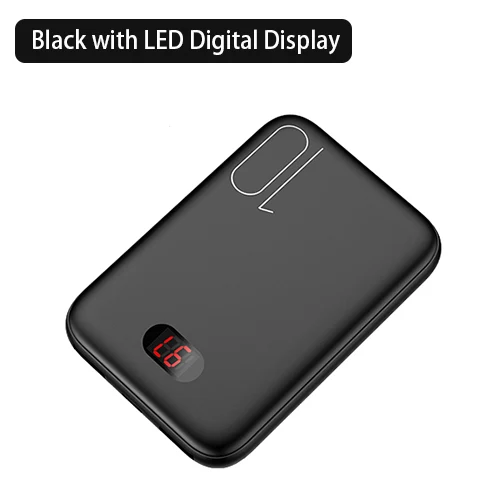 Black LED Display Внешний аккумулятор 10000 мА/ч для iPhone samsung, USAMS, внешний аккумулятор, повербанк, светодиодный дисплей, внешние аккумуляторы, быстрая зарядка, мини-Банк - Цвет: Black LED Display