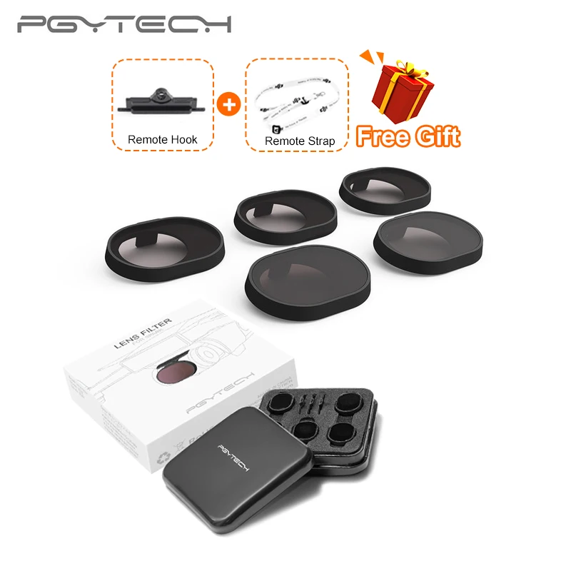 

PGYTECH Lens Filters 5pcs/Set (UV ND4 ND8 ND16 CPL ) Camera Lens Filter kit For DJI SPARK DroneAccessories Accessories