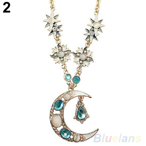 Женская Длинная цепочка с подвеской мистическое украшение в виде Солнца и Луны