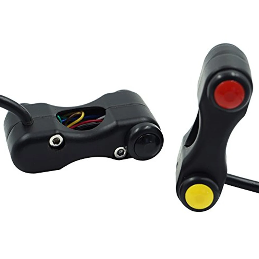 

12V DC Aluminum Motorcycle Handlebar Controller Switches 7/8'' 22mm Headlight Horn Start Switch 3-Buttons Black