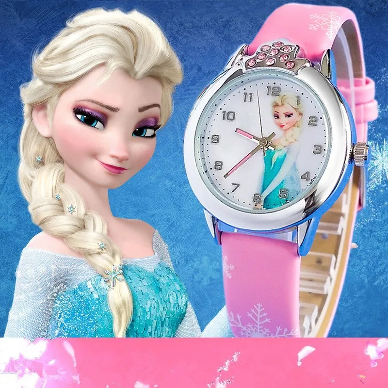 2019New нижнее белье с рисунком из мультфильма трусы Часы Принцесса Эльза часы Anna модная одежда для девочек Дети Студент милого Кожа Спорт аналоговые наручные часы Лидер продаж