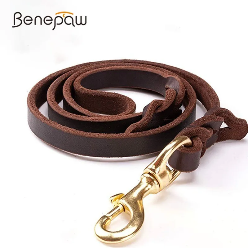 Высококачественный поводок из воловьей кожи Benepaw прочный для домашних животных