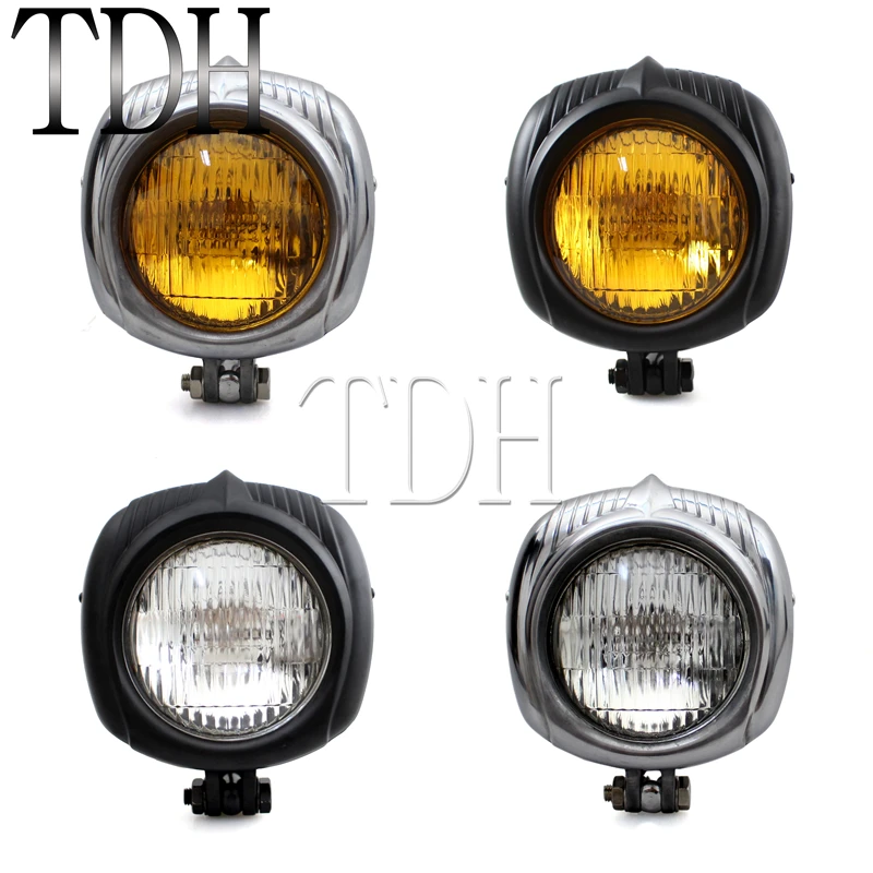 Мотоциклетная фара 12 в 60 Вт дальний и ближний свет 4 5 дюйма полированная Ретро для