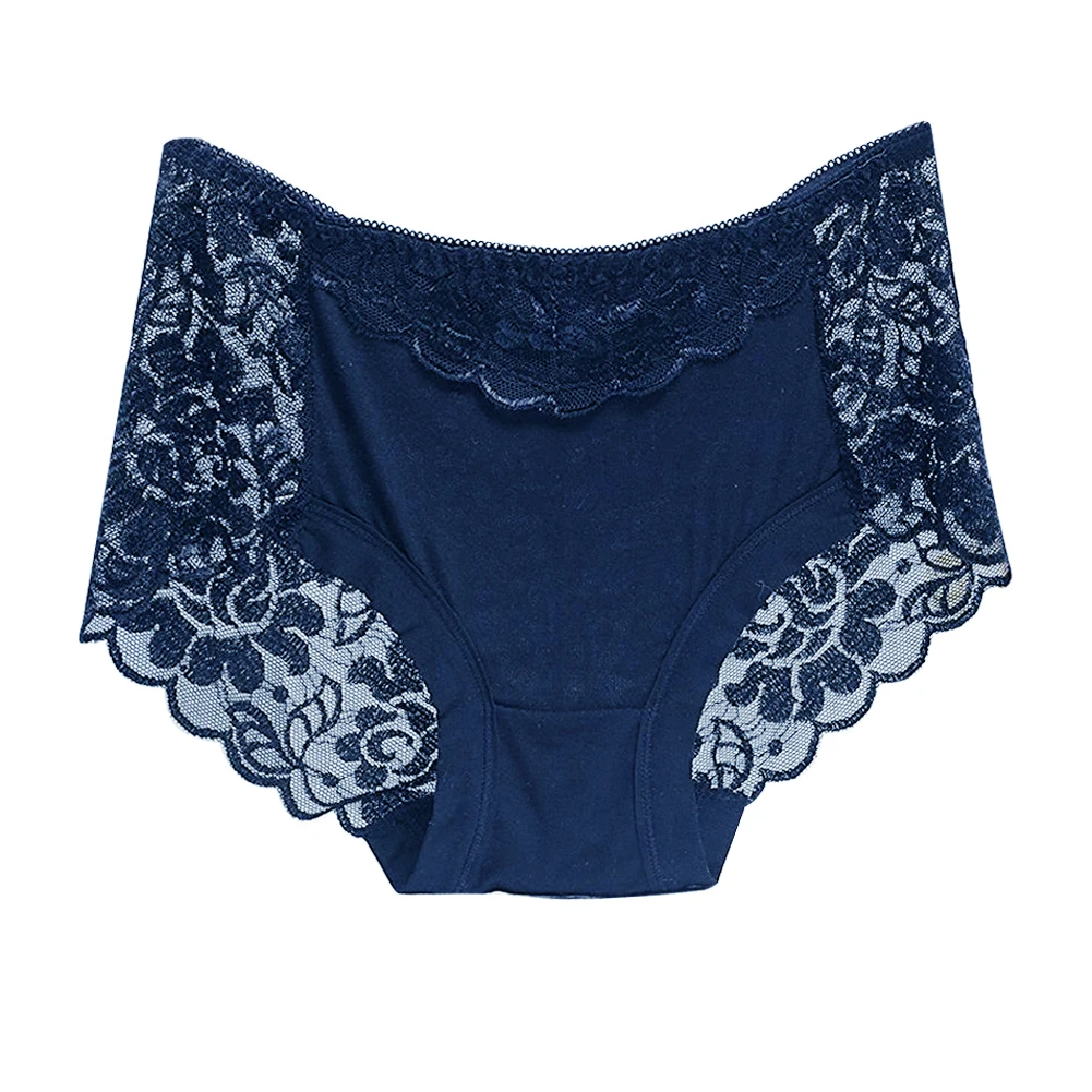 Женские кружевные трусики бесшовные со средней талией тонкое прозрачное