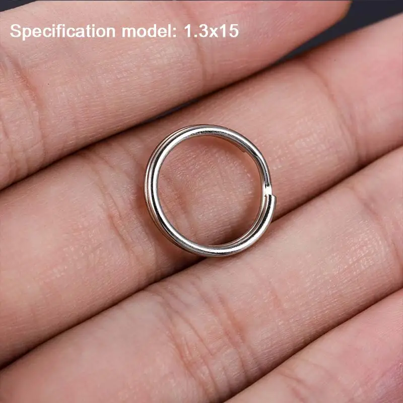 1.3x15mm Брелок аксессуары Горячая Распродажа популярный высококачественный брелок из нержавеющей стали 10 шт./партия брелок 8 размеров круглый - Цвет: 1.3x15mm