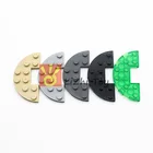 Детали MOC для кирпича 18646, пластина круглая, половина 3x6, с вырезом 1x2, Классический конструктор, игрушечный аксессуар