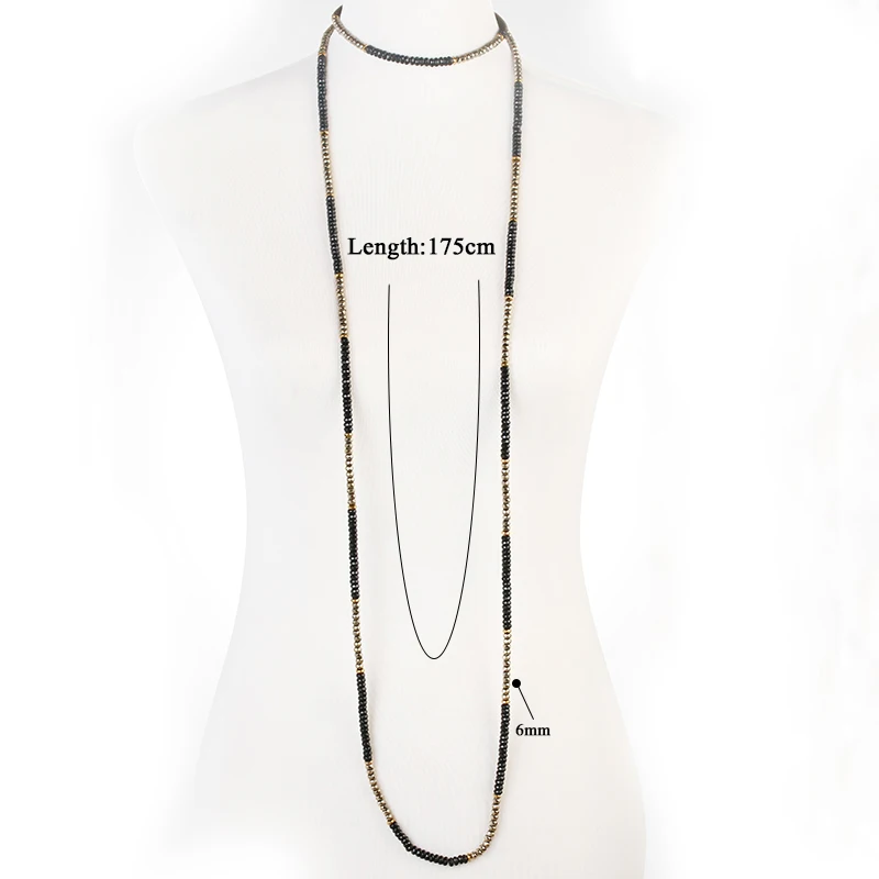 BOJIU длинное ожерелье из натурального камня черные белые богемные женские
