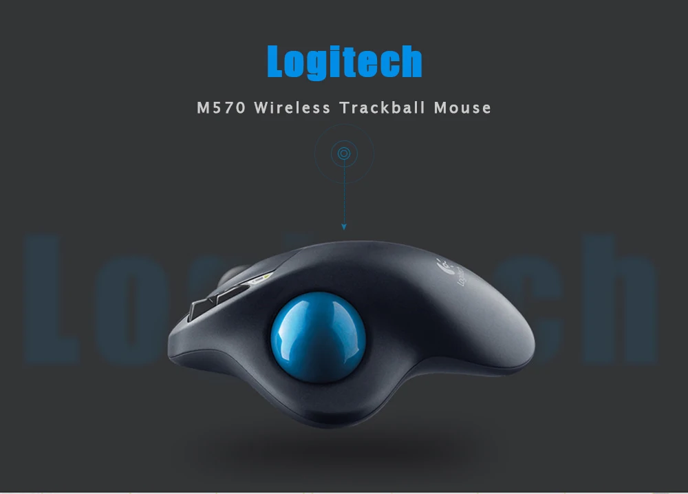 Logitech M570 2,4G Беспроводной мышь с трекболом эргономичная Вертикальная Профессиональный рисунок лазерные мыши для Win10/8/7/vista