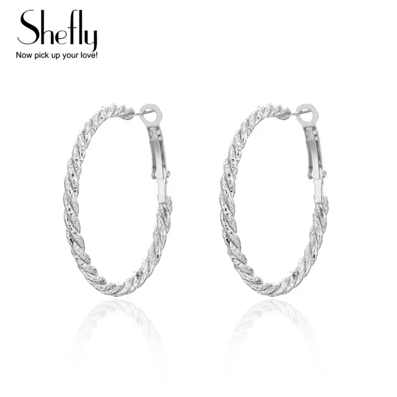 

Big Twist Circle Hoop Earrings for Women Silvery Rose Gold Loop Earring Bohemia Style Statement Women Jewelry Birthday Gift 2020