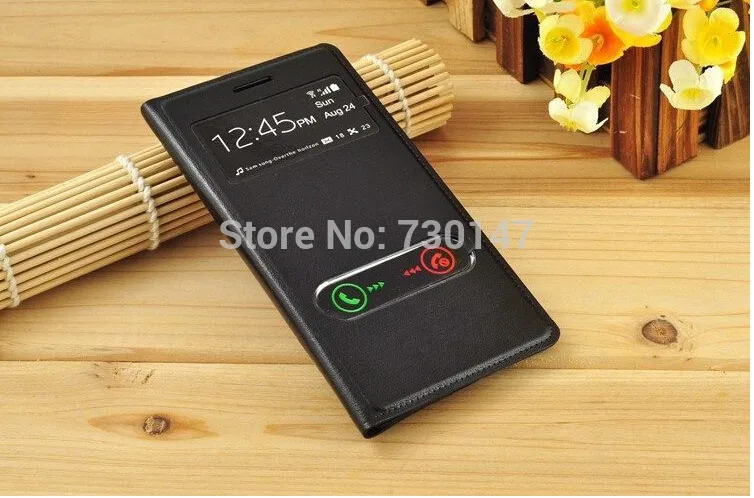 Кожаный чехол с откидной крышкой и двойным окном для Samsung Galaxy S 3 SIII S3 I9300 |