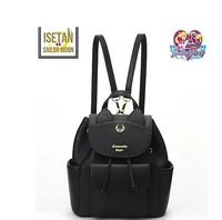 1 piece metal logo pu leather multifunction black white luna cat ladies backpack girls travel back pack schoolbag
