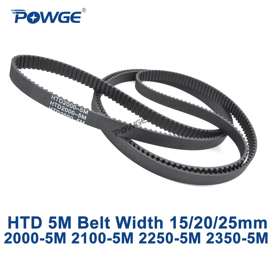 POWGE HTD 5 м Синхронный ремень ГРМ C = 2000/2100/2250/2350 Ширина 15/20/25 мм зубов 400 420 450 470 HTD5M 2000-5M 2100-5M 2250-5 м
