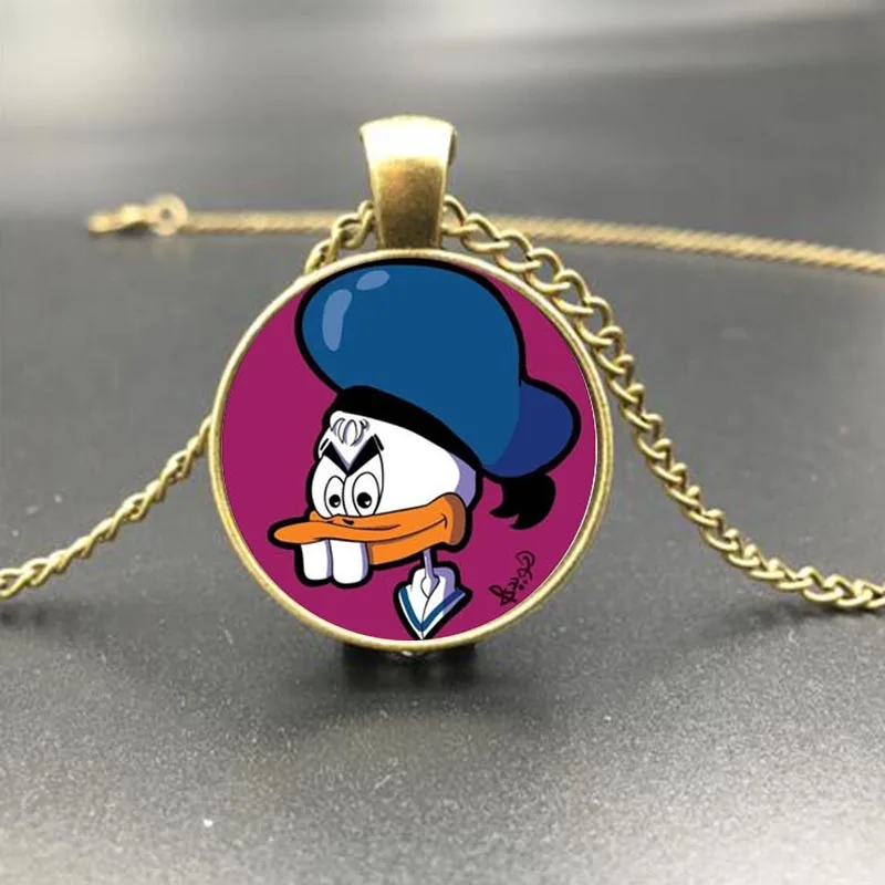 Прекрасный мультфильм Утка Розовый Мышь Кролик Луна Картина Стекло Цепи