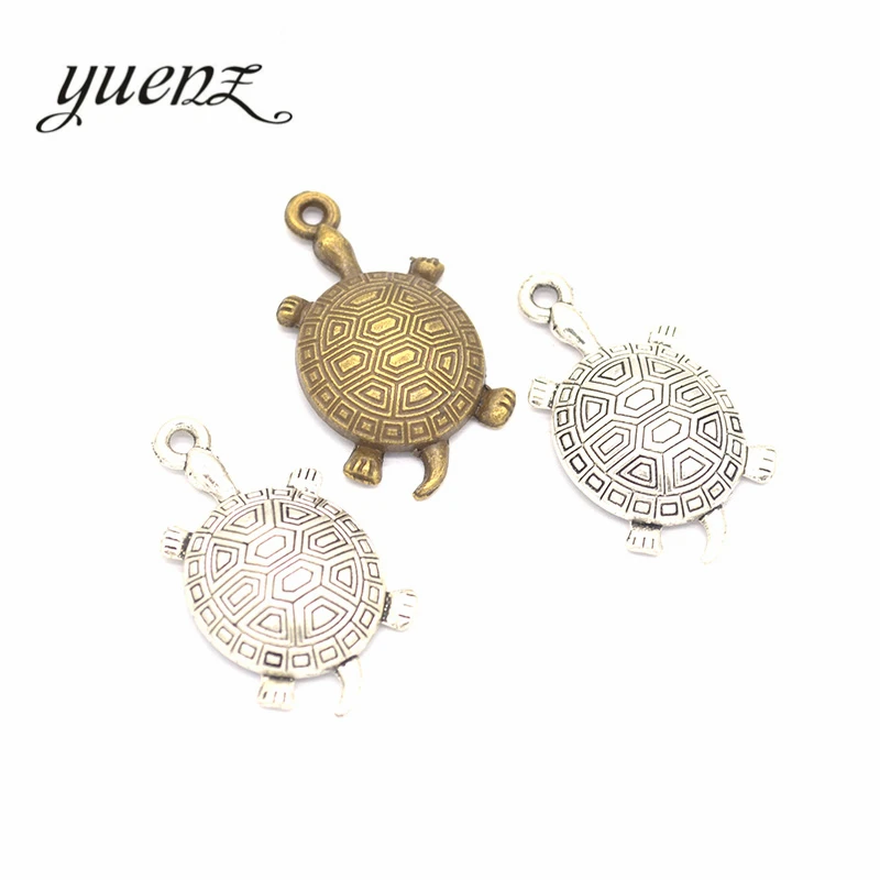 YuenZ 5 шт. 2 цвета античное серебряное Животное Черепаха Шарм подходит для
