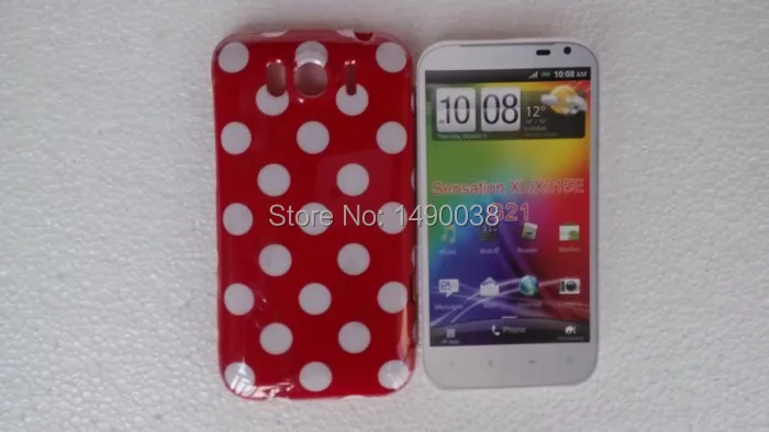 OEEKOI Мягкий ТПУ чехол для телефона в горошек hTC G21 (Sensation XL) кожаный бесплатно |