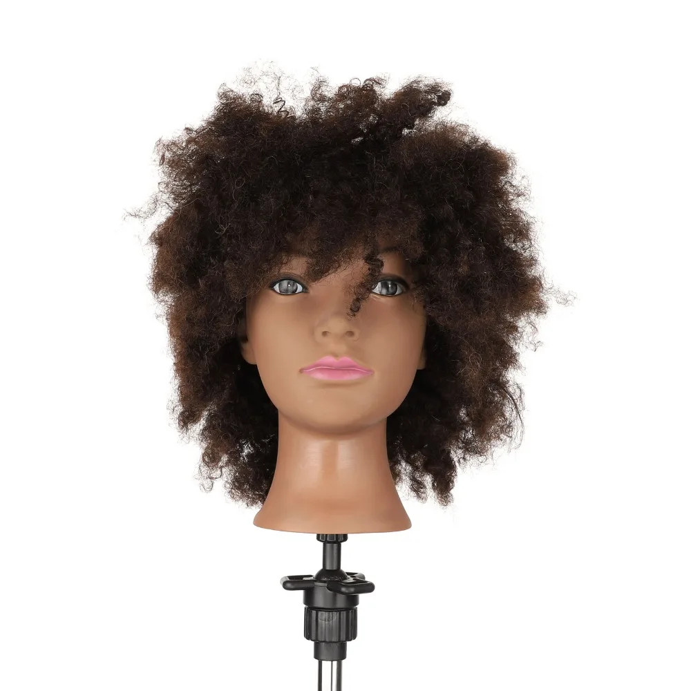 Голова манекена из натуральных афро-волос 100 человеческие волосы учебная голова