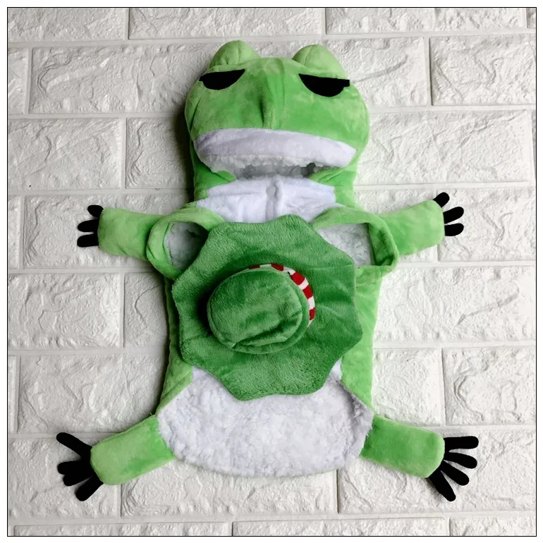 Вечерние наряды для собак на Хэллоуин Frog зимняя теплая флисовая куртка питомца