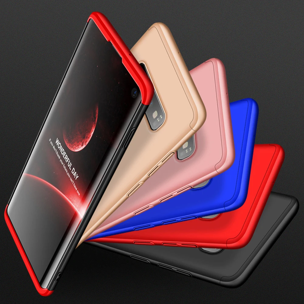 Чехол CCDZ 360 градусов 3 в 1 полной защиты для Samsung Galaxy S10/plus/E с матовым пластиковым задним покрытием.