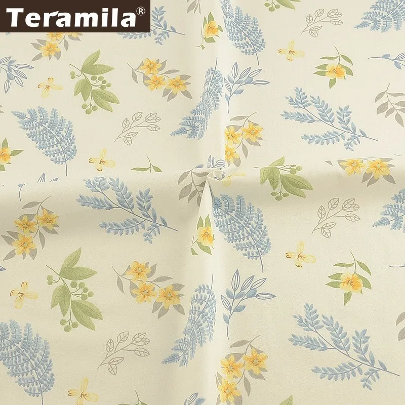 Teramila печатные цветы хлопок ткань метров Telas Tissu DIY лоскутное одеяло платье простыня для детей Домашняя подушка
