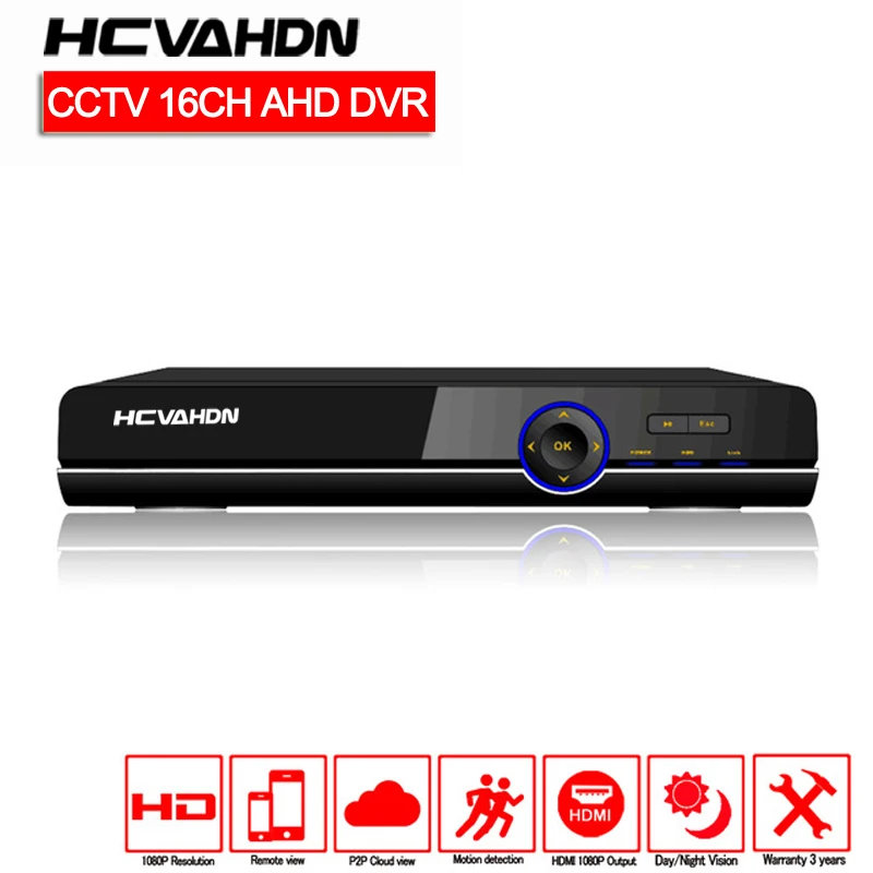 16-канальный AHD DVR 1080P AHD/CVI/TVI 1920*1080 2MP CCTV видеорегистратор Гибридный NVR HVR 5 в 1 система