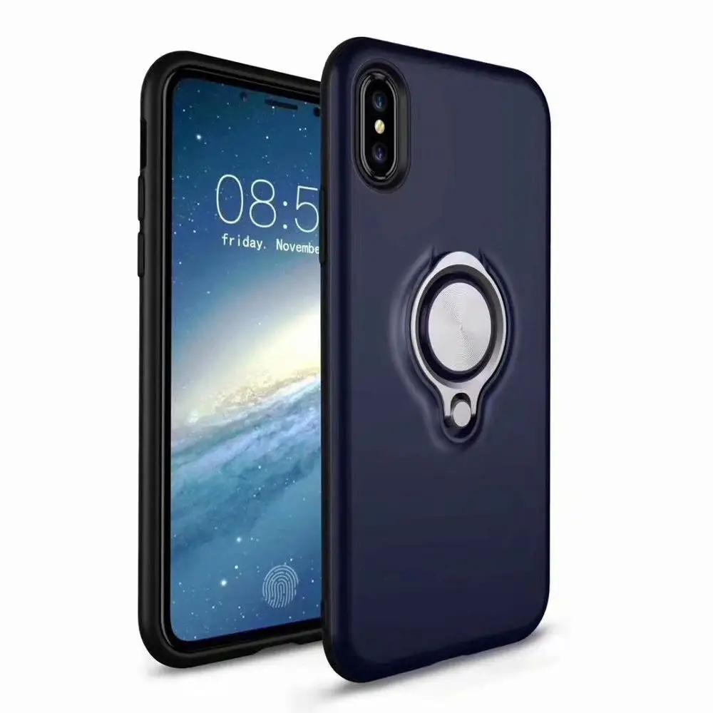 Blue Скрытый кольцевой чехол-подставка для телефона для iPhone X XS MAX XR 11 8 7 6 6S Plus Автомобильный Магнит задняя крышка для iPhone 11 11 Pro MAX Coque - Цвет: Blue