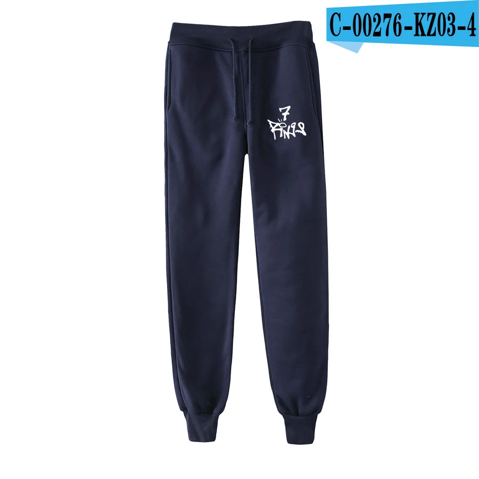 Ариана Гранде Модные Печатные Jogger Брюки женские/мужские повседневные уличные длинные брюки горячая Распродажа спортивные брюки - Цвет: navy blue