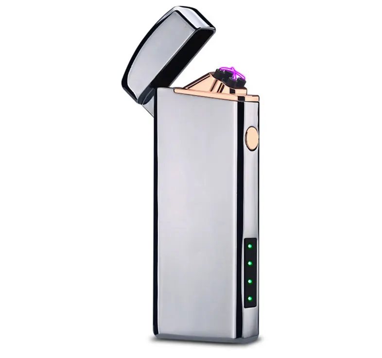 2.8*7.5cm Plasma Lighter Double Arc USB Charging Metal Electric Quantity Shows Windproof Electronic Smoking Use | Дом и сад