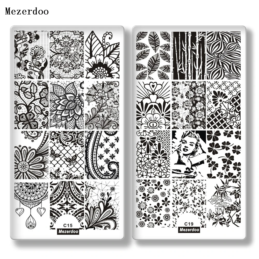 10 шт. пластины для штамповки ногтей из нержавеющей стали с различными узорами