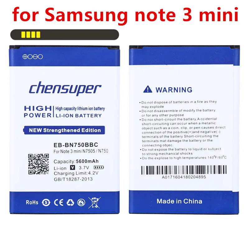 Новый литий ионный аккумулятор 5600 мАч для телефона Samsung Galaxy Note 3 mini / N7505 N750 /samsun note